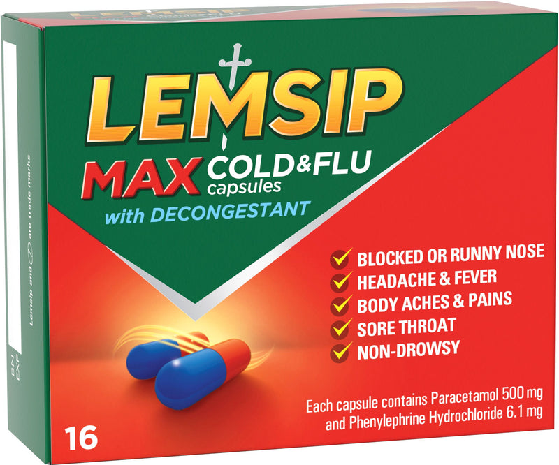 Lemsip Max  Cold & Flu 16 Capsules