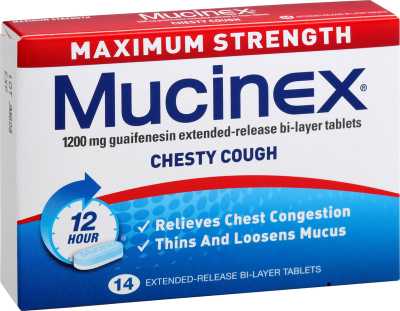 Mucinex Maximum Strength 1200mg 14 Tablets