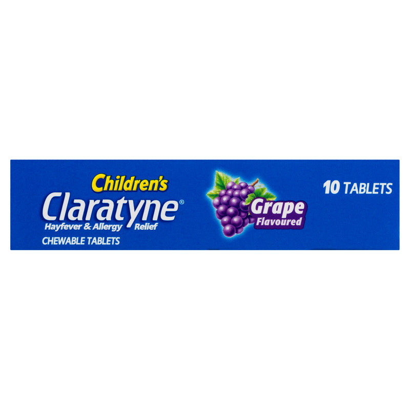 Children's Claratyne Allergy & Hayfever Relief Antihistamine Grape Flavoured Chewable Tablets 10 pack