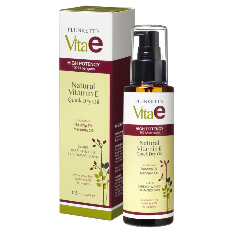 Plunkett's Vita E Natural Vitamin E Quick Dry Oil 125mL