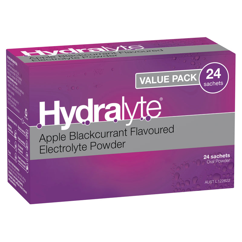 Hydralyte Sachets Apple Blackcurrant 4.9g x 24