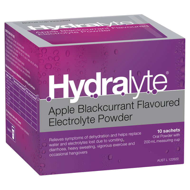 Hydralyte Electrolyte Powder Apple Blackcurrant Flavoured 10 Pack