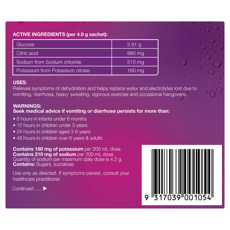 Hydralyte Electrolyte Powder Apple Blackcurrant Flavoured 10 Pack