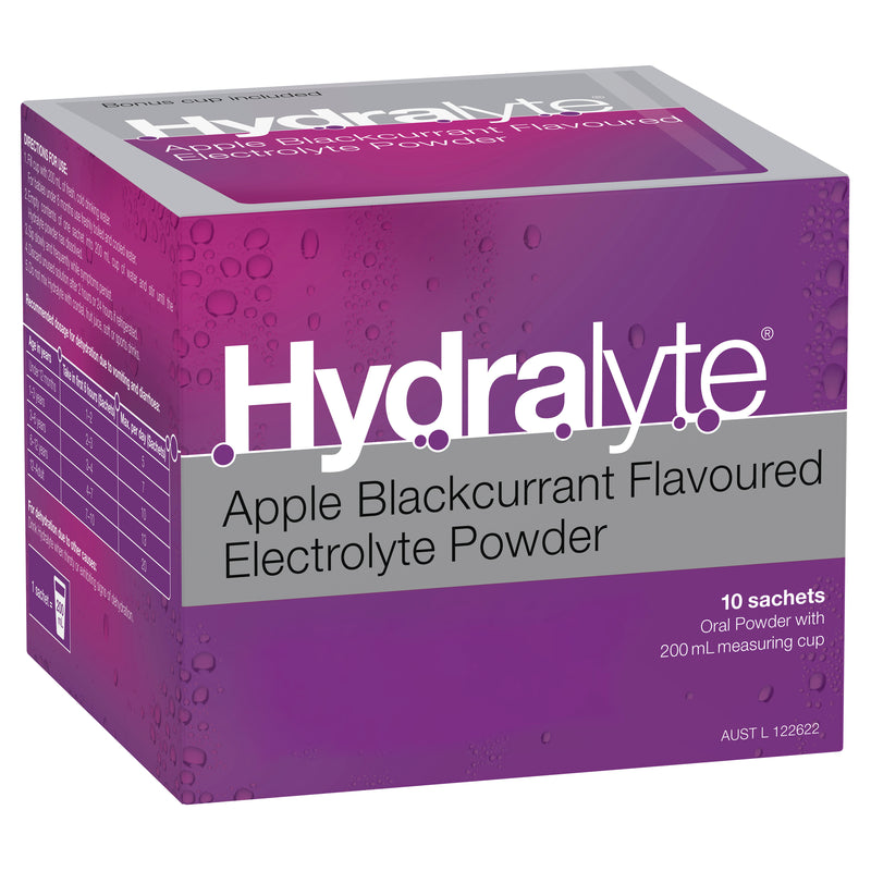 Hydralyte Electrolyte Powder Apple Blackcurrant Flavoured 10 Pack