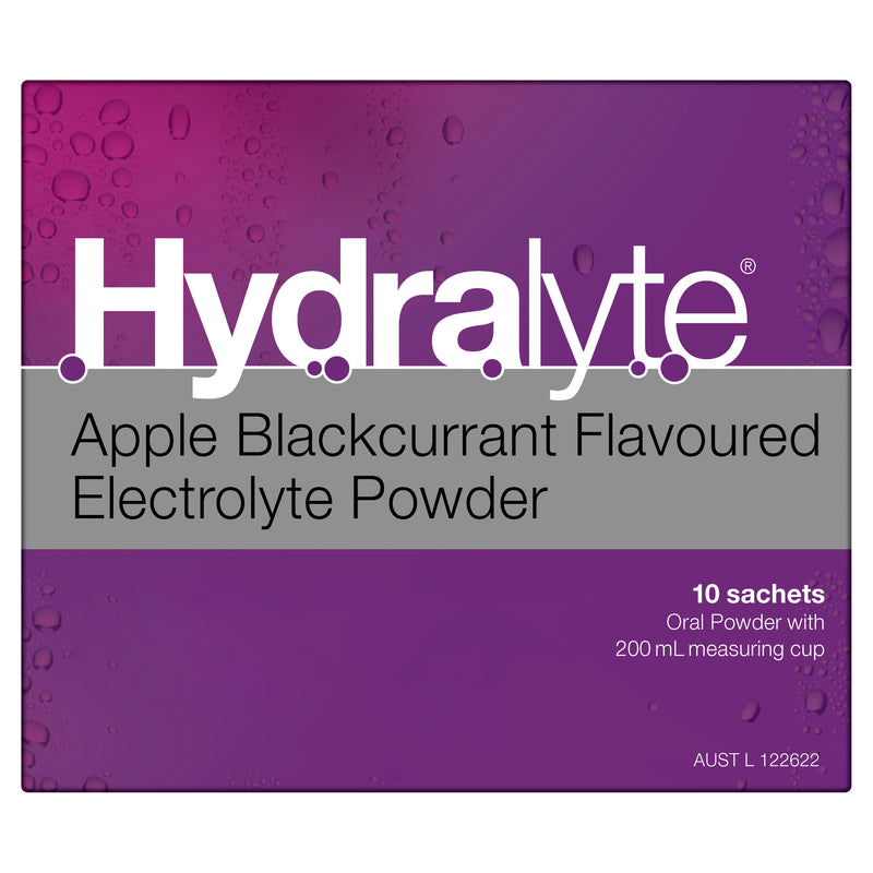 Hydralyte Electrolyte Powder Apple Blackcurrant Flavoured 10 Pack