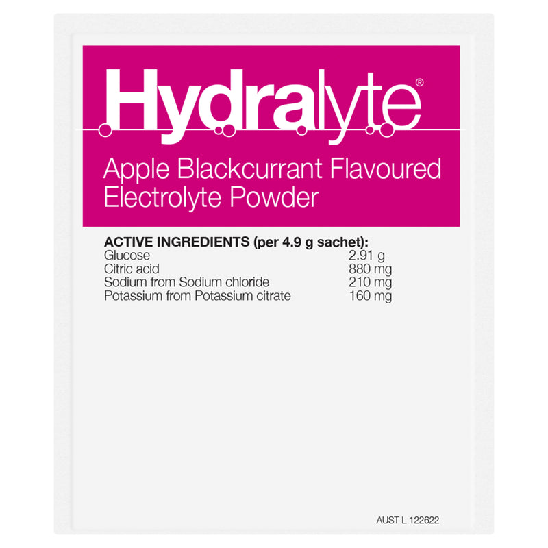 Hydralyte Electrolyte Powder Apple Blackcurrant Flavoured 10 Pack