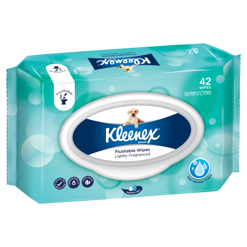 Kleenex Flushable Wipes Scented 42 Pack