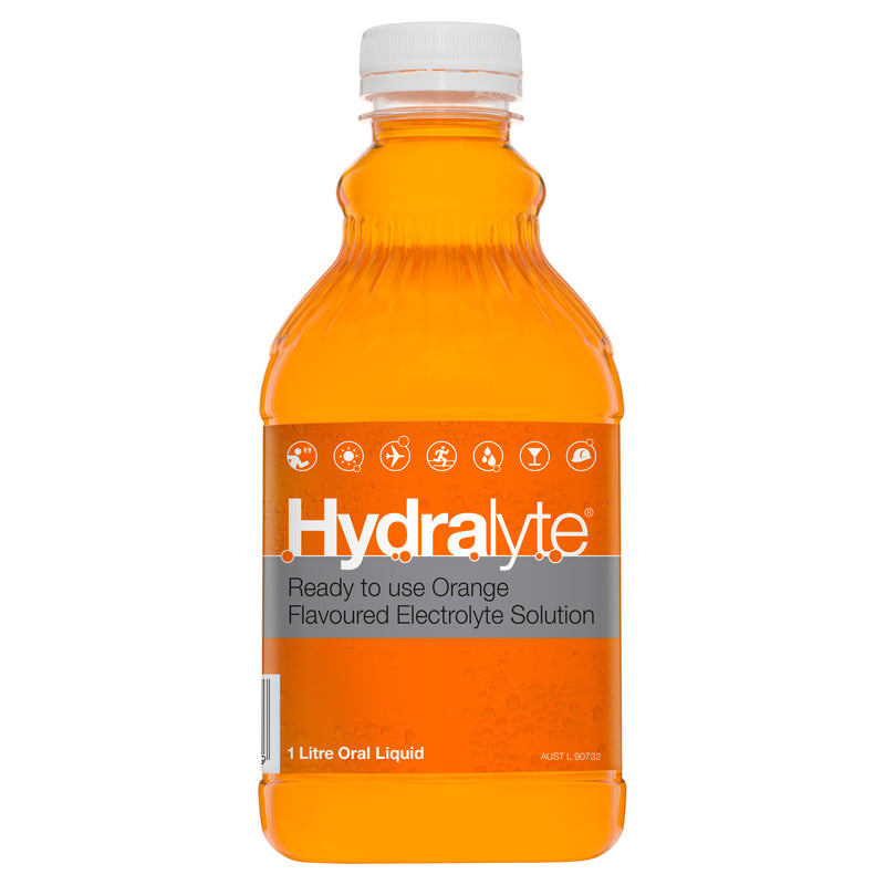 Hydralyte Ready to use Electrolyte Solution Orange Flavoured 1L