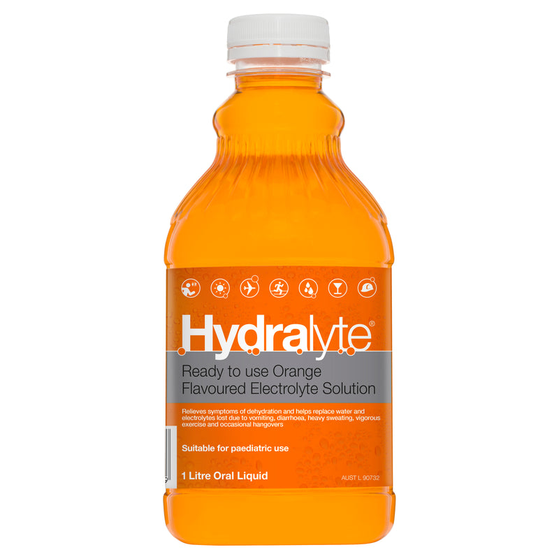 Hydralyte Ready to use Electrolyte Solution Orange Flavoured 1L