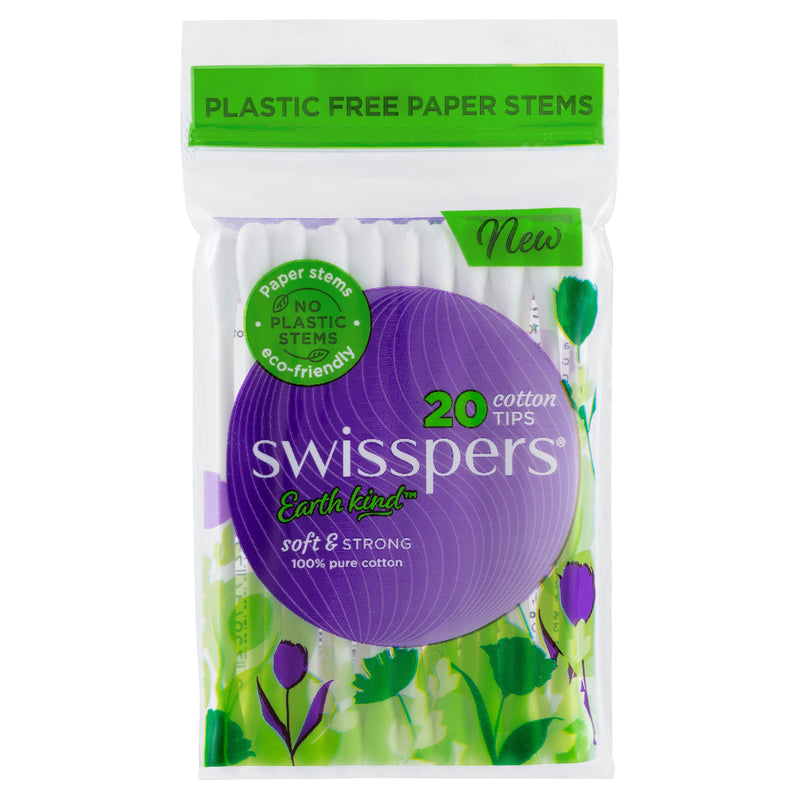 Swisspers Cotton Tips Paper Stems 20 Pack