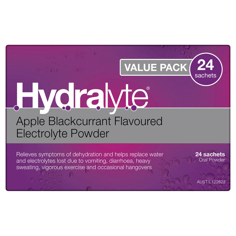 Hydralyte Sachets Apple Blackcurrant 4.9g x 24