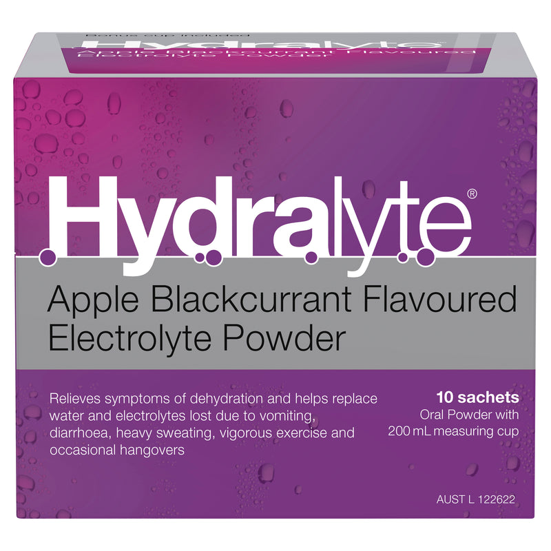 Hydralyte Electrolyte Powder Apple Blackcurrant Flavoured 10 Pack