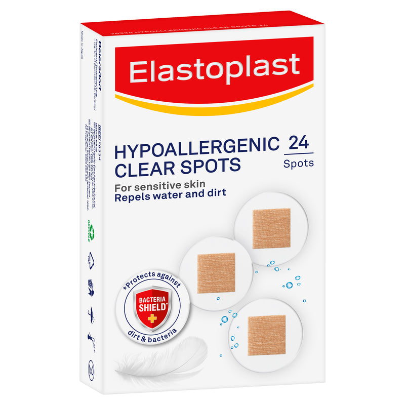 Elastoplast Hypoallergenic Transparent Spots Water-Repellent 24 Pack