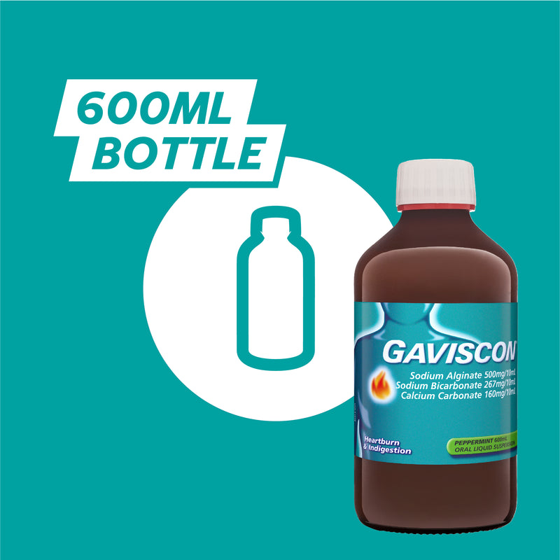 Gaviscon Core Peppermint Liquid Heartburn & Indigestion Relief 600ml