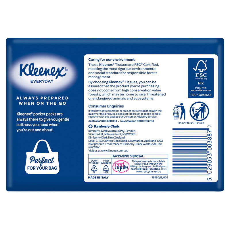 Kleenex Everyday Pocket Pack 4  Ply Facial Tissues 6x9 Pack