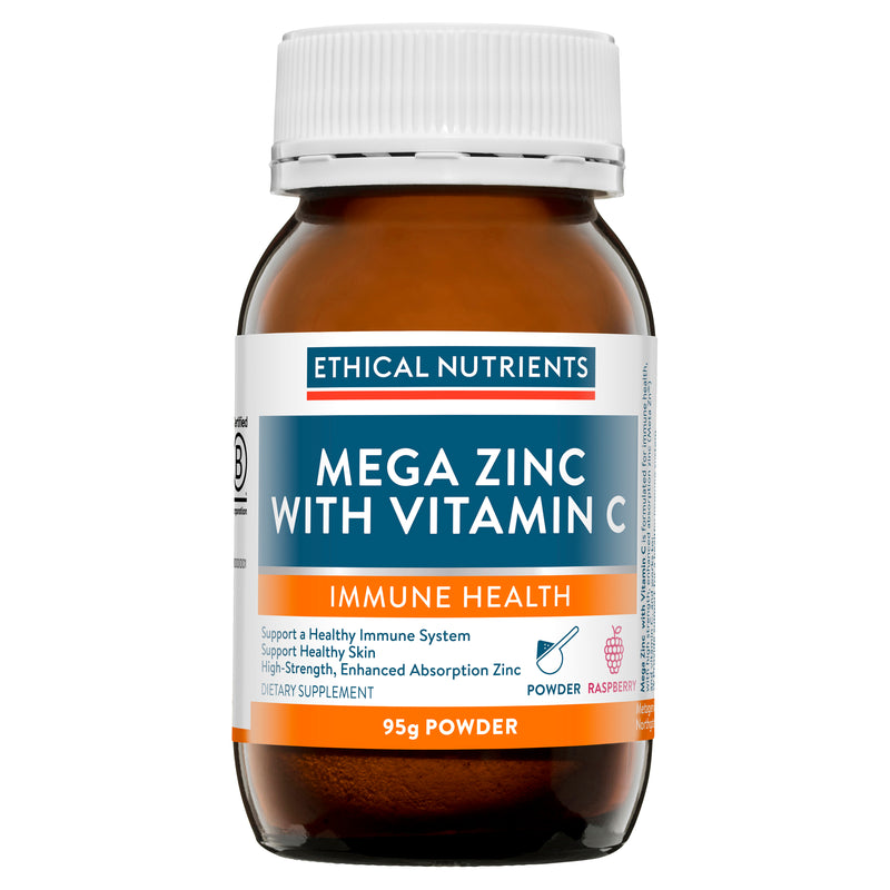 Ethical Nutrients Mega Zinc with Vitamin C Raspberry 95g