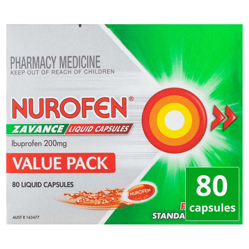 Nurofen Zavance Fast Pain Relief Liquid Capsules 200mg Ibuprofen 80 value pack  limit 1