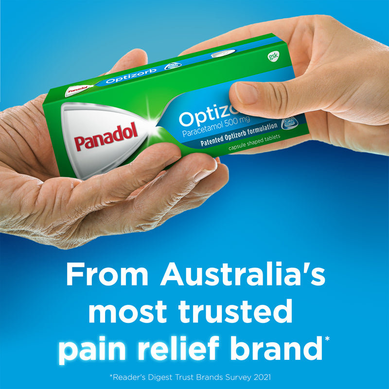 Panadol with Optizorb for Pain Relief, Paracetamol - 500mg 100 Tablets (Limit 1)