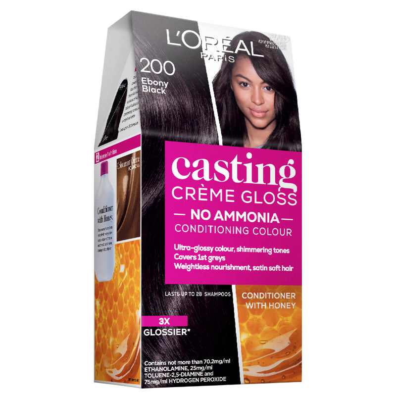 L'Oréal Paris Casting Crème Gloss Semi-Permanent Hair Colour - 200 Ebony Black (Ammonia Free)