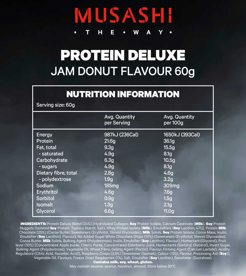 Musashi Deluxe Protein Bar Jam Donut 60g