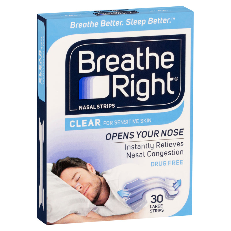 Breathe Right Nasal Strips Clear Large 30's