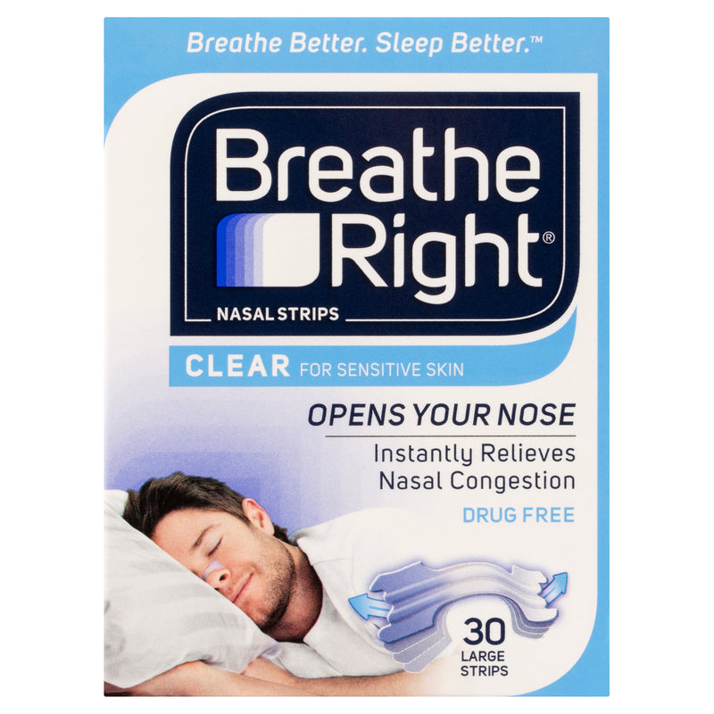 Breathe Right Nasal Strips Clear Large 30's