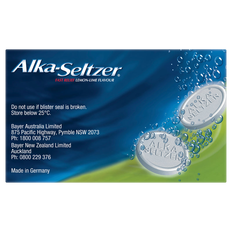 Alka-Seltzer Pain Relief Effervescent Tablets Lemon-Lime 20 Pack