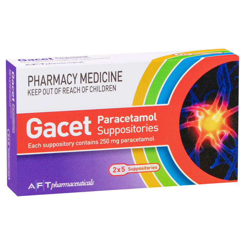 Gacet® Paracetamol 250mg Suppositories 10 Pack
