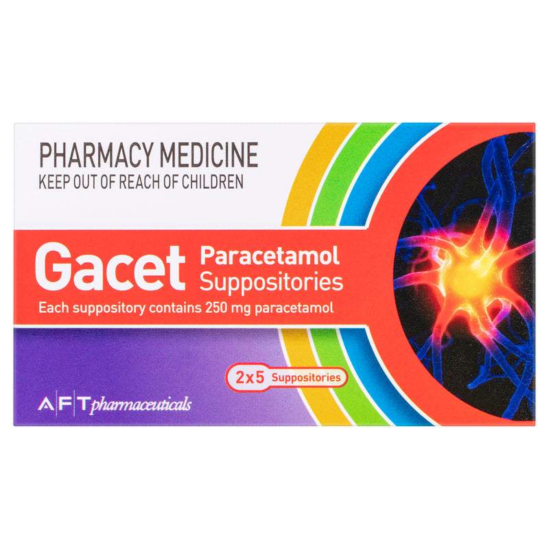 Gacet® Paracetamol 250mg Suppositories 10 Pack