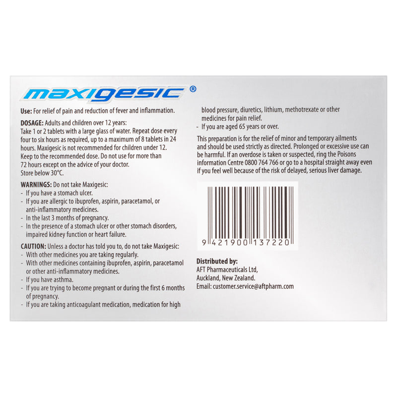 Maxigesic® Double Action Pain Relief 100 Tablets