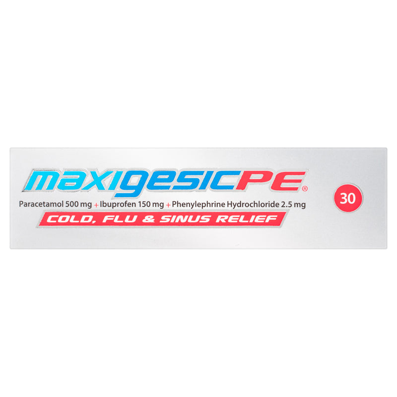 Maxigesic® PE Triple Action Cold, Flu & Sinus Relief 30 Tablets