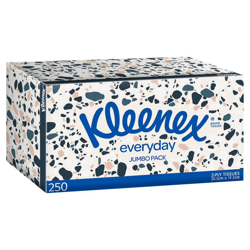 Kleenex Everday Silk Touch Facial Tissues, Jumbo Box 250 Sheets