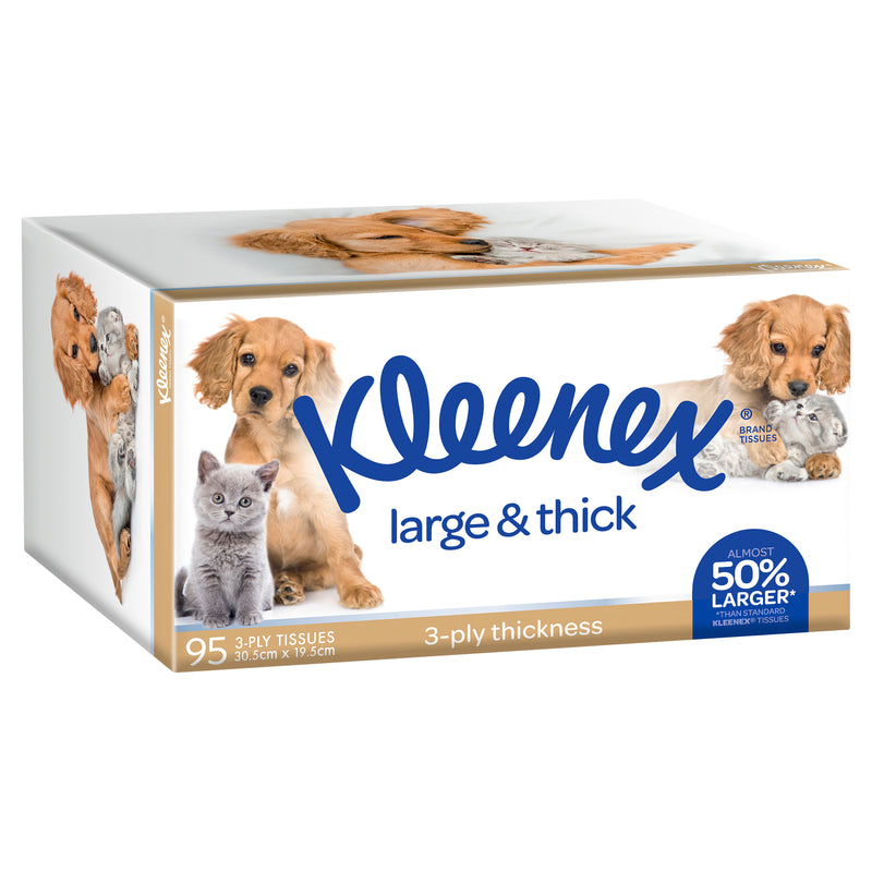 Kleenex Large & Thick 3 Ply  Facial Tissues 95 Pack