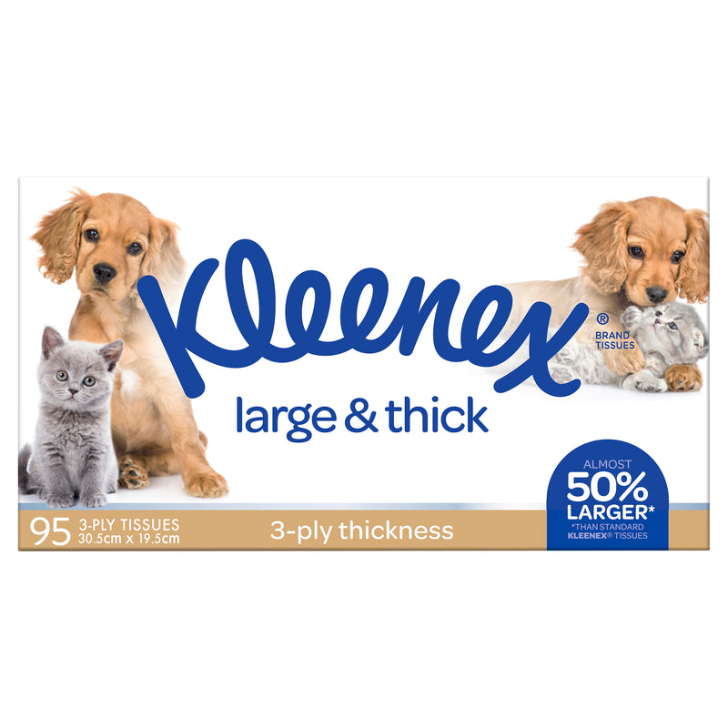 Kleenex Large & Thick 3 Ply  Facial Tissues 95 Pack