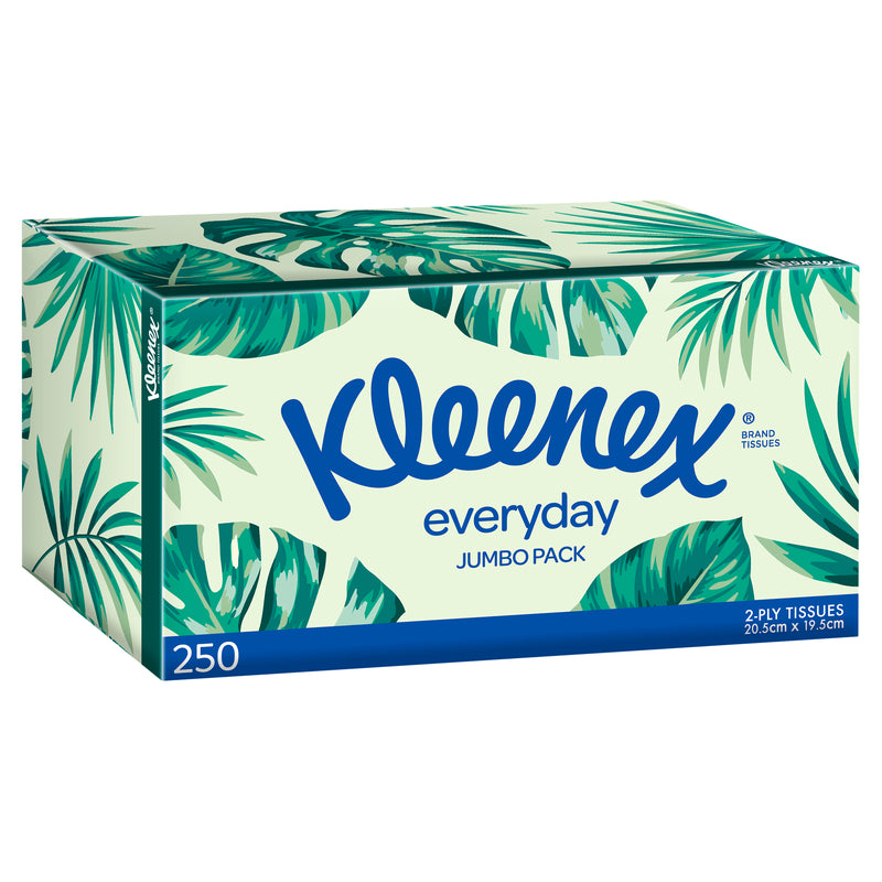 Kleenex Everday Silk Touch Facial Tissues, Jumbo Box 250 Sheets