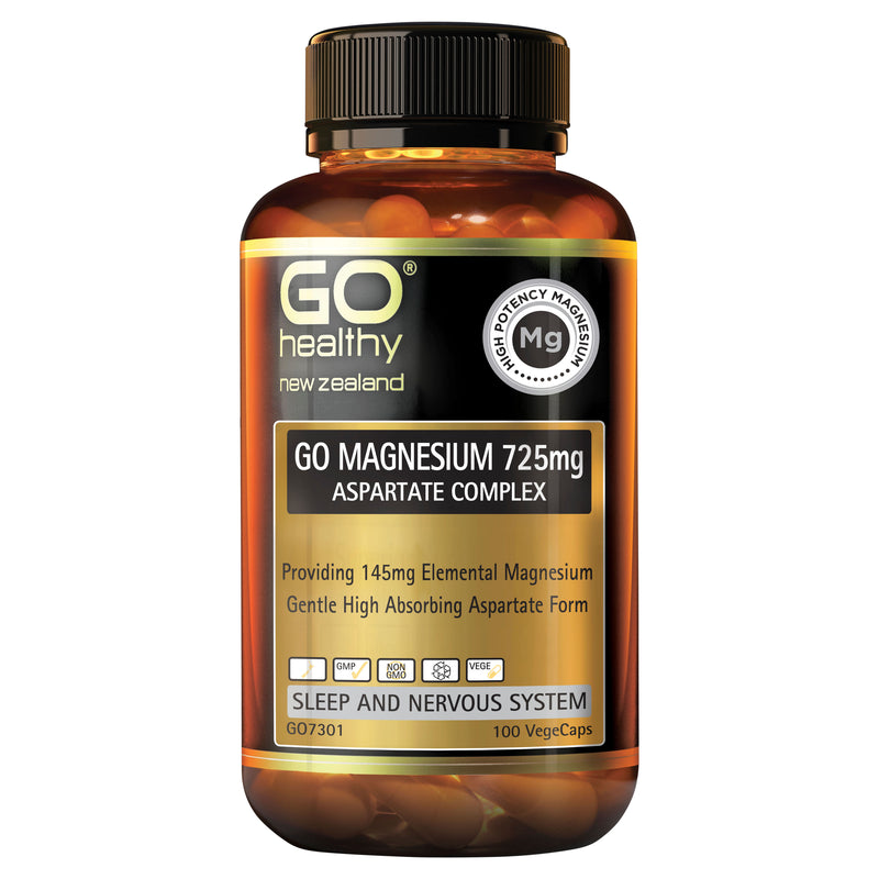 GO Healthy GO Magnesium 725mg Aspartate Complex 100 Vcaps