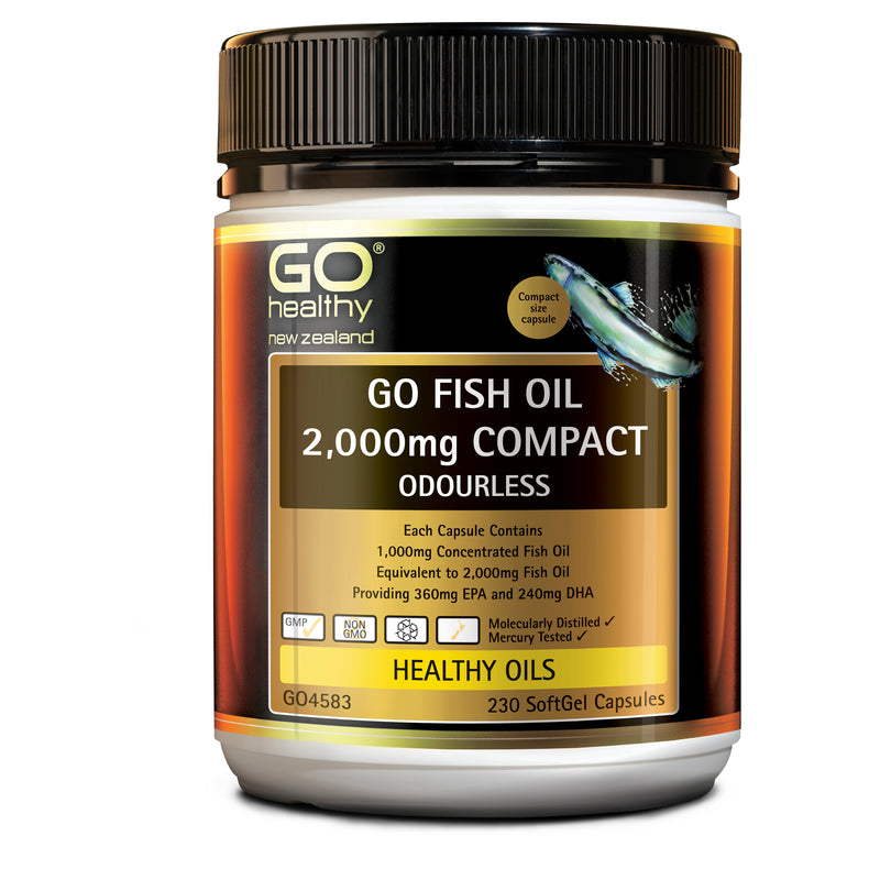 GO Healthy GO Fish Oil 2,000mg Compact Odourless 230 Caps