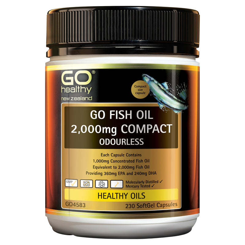 GO Healthy GO Fish Oil 2,000mg Compact Odourless 230 Caps