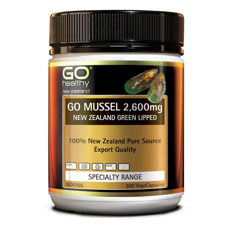 GO Healthy GO Mussel 2,600mg New Zealand Green Lipped 300 VCaps