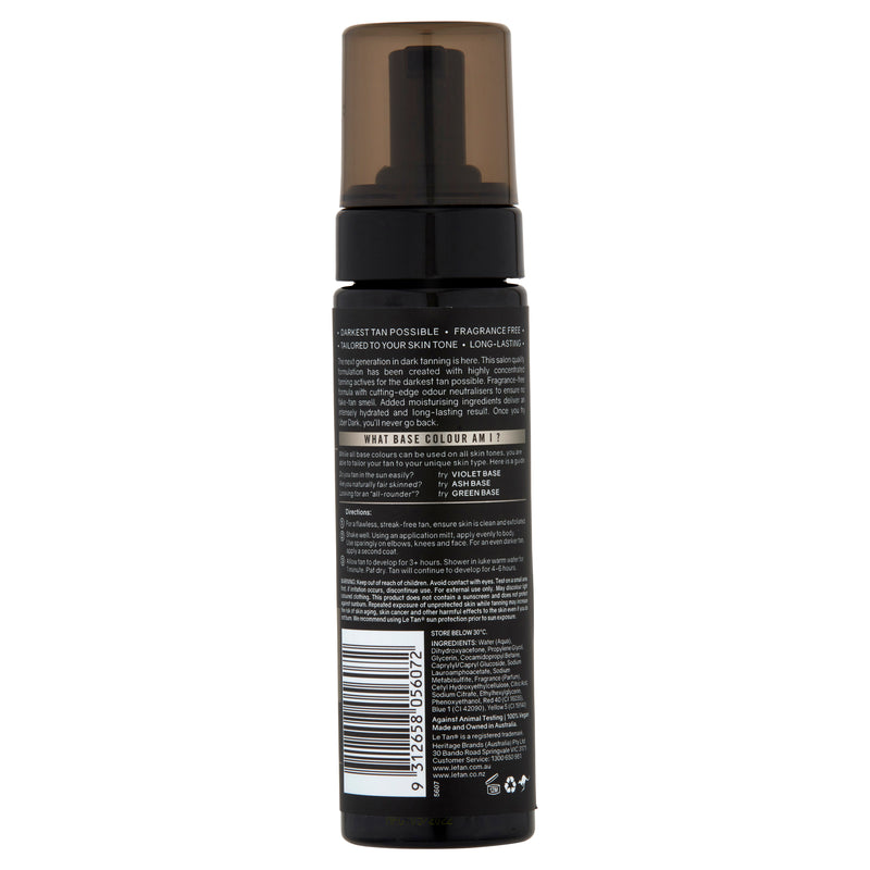 Le Tan Uber Dark Self Tanning Foam Ash Base 200ml