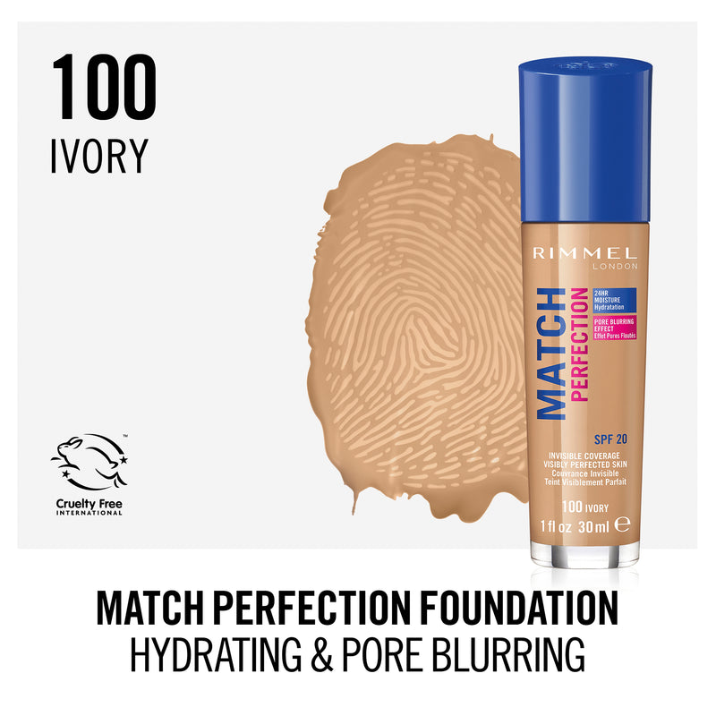 Rimmel London, Match Perfection Foundation, Ivory, 30ml