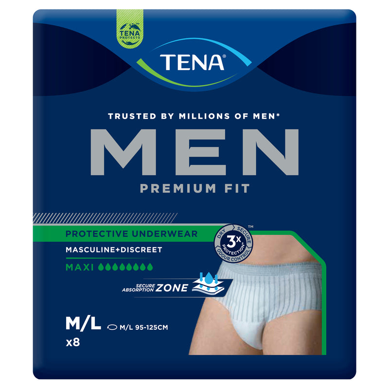 Tena Men Discreet Protection Protective Underwear Level 4 Maxi 8 Pack