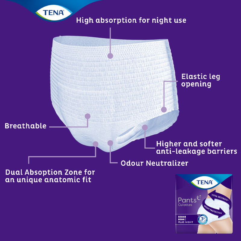 Tena Pants Plus Night Large 12 Pack