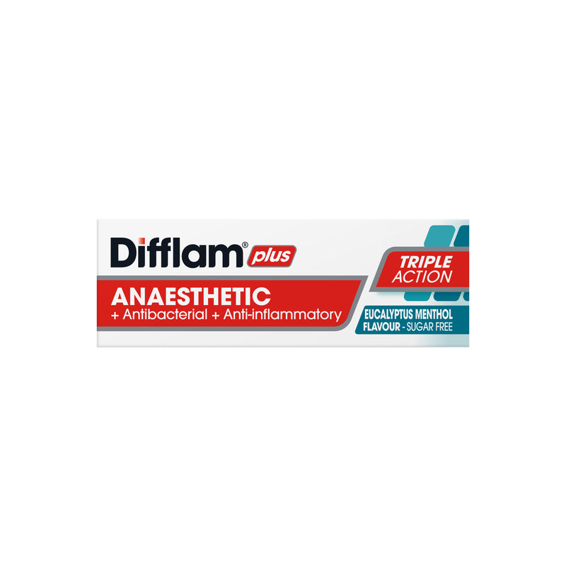 Difflam Plus Anaesthetic Sore Throat Lozenges Menthol & Eucalyptus Flavour 16 Pack