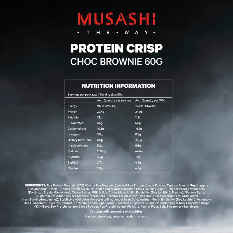 Musashi Crisp Protein Choc Brownie 60g