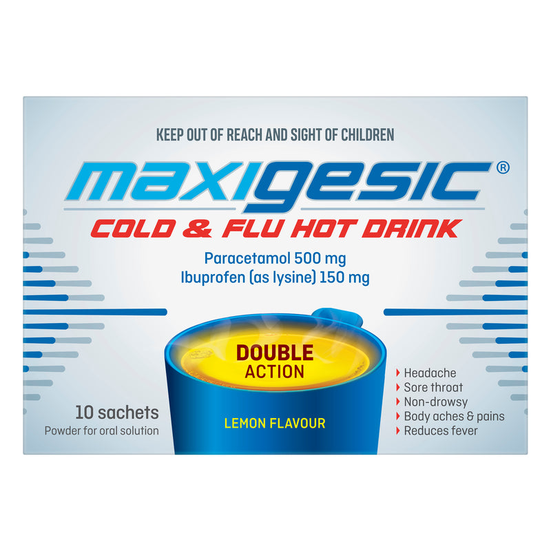 Maxigesic Cold&Flu Lemon Hot Drink 10 Sachets