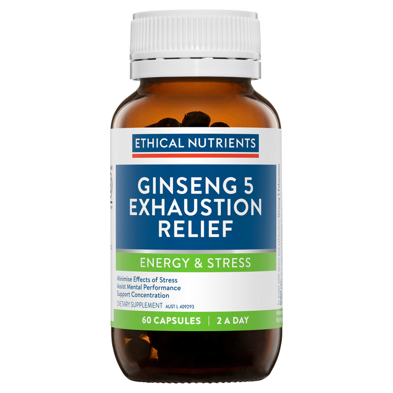 Ethical Nutrients Ginseng 5 Exhaustion Relief 60 Capsules