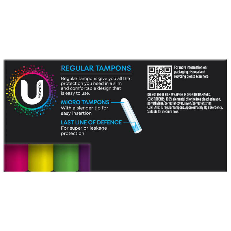 U by Kotex Tampons Regular 16 Pack