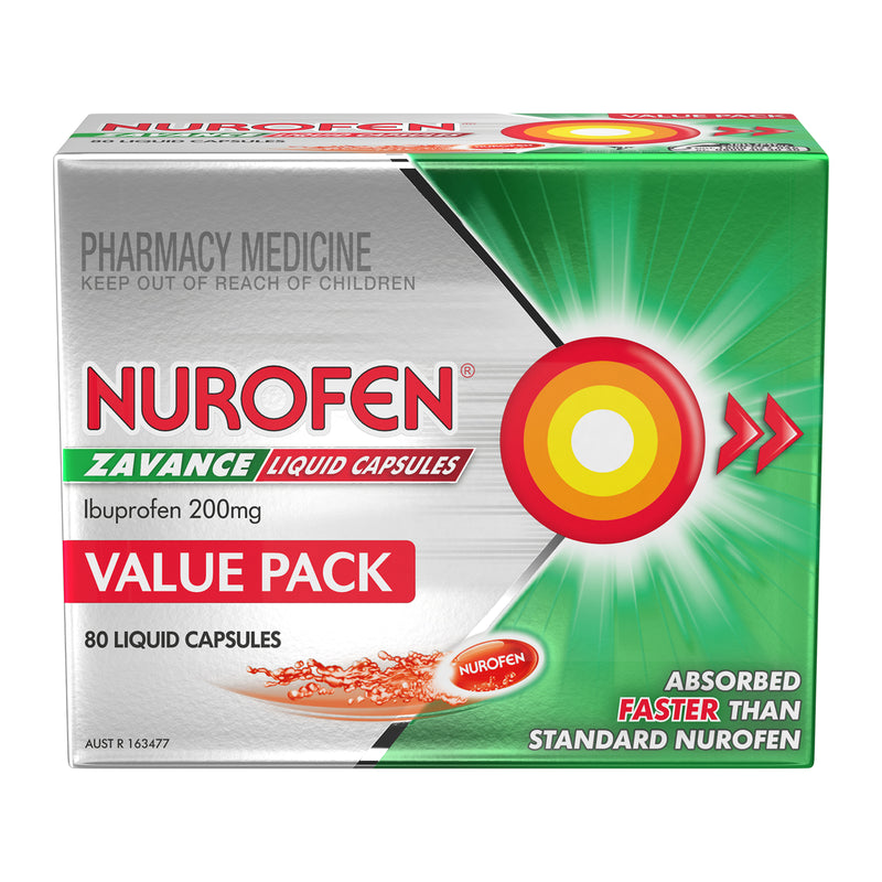 Nurofen Zavance Fast Pain Relief Liquid Capsules 200mg Ibuprofen 80 value pack  limit 1