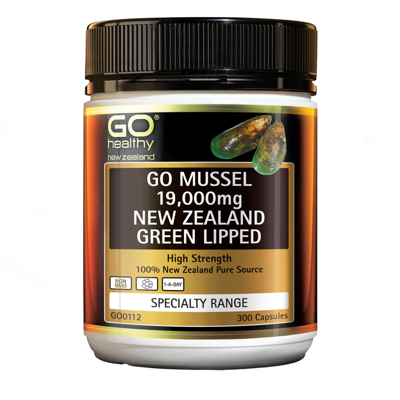 GO Healthy GO Mussel 19,000mg New Zealand Green Lipped 300 Caps